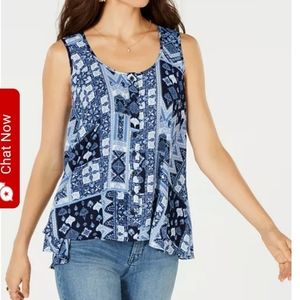 NEW Printed Sleeveless high-low swing top!